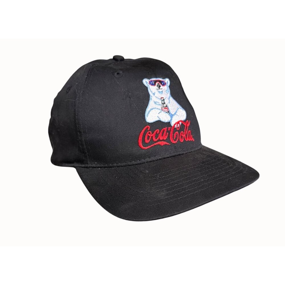 Vintage Coca-Cola Black Snapback Hat With Polar Bear‎ Embroidery